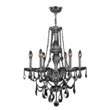 Worldwide Lighting Corp W83096C23-SM - Provence 6-Light Chrome Finish and Smoke Crystal Chandelier 23 in. Dia x 31 in. H Medium