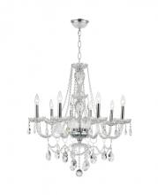 Worldwide Lighting Corp W83097C28-CL - Provence 8-Light Chrome Finish and Clear Crystal Chandelier 28 in. Dia x 30 in. H Large