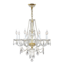 Worldwide Lighting Corp W83097G28 - Provence 8-Light Gold Finish and Clear Crystal Chandelier 28 in. Dia x 30 in. H Large