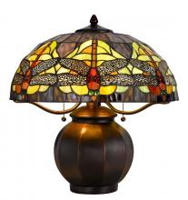 CAL Lighting BO-3012TB - 60W x 2 Tiffany table lamp with pull chain switch with metal lamp body