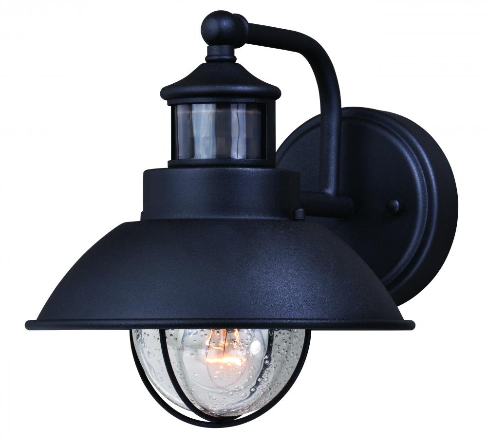 Harwich Motion Sensor Dusk to Dawn Outdoor Wall Light Textured Black